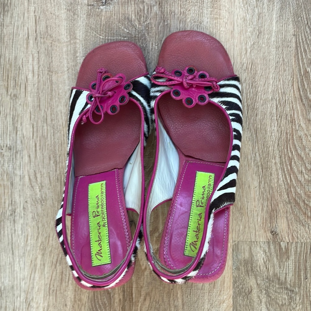Open toe, open hill Italian made sandals by Goffredo Fantini Materia Prima